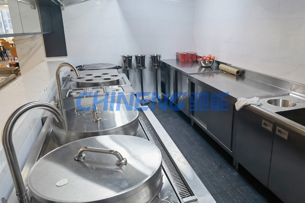 深圳贝特瑞员工食堂厨房工程 驰能商用厨房设备的专业解决方案